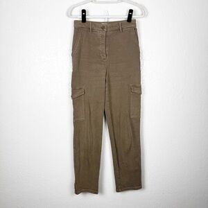 Aritzia Wilfred Free Modern Cargo Pant High Waisted Brown Cotton Blend Size 4